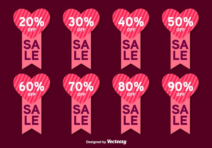 Valentines Day Sale Vector Labels Valentines Day Sale Vector Labels