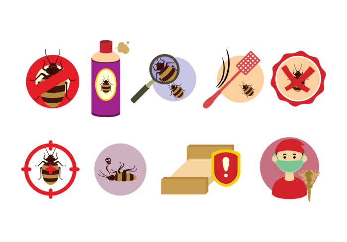 Bed Bug Control Icons vector