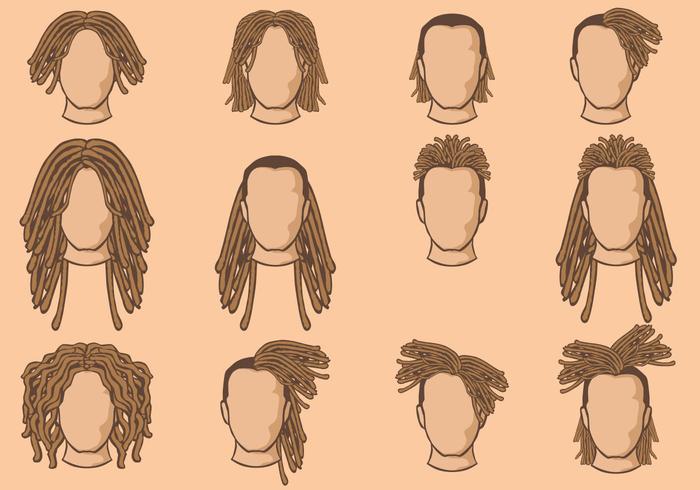 Dreads Hair Style Hombres vector