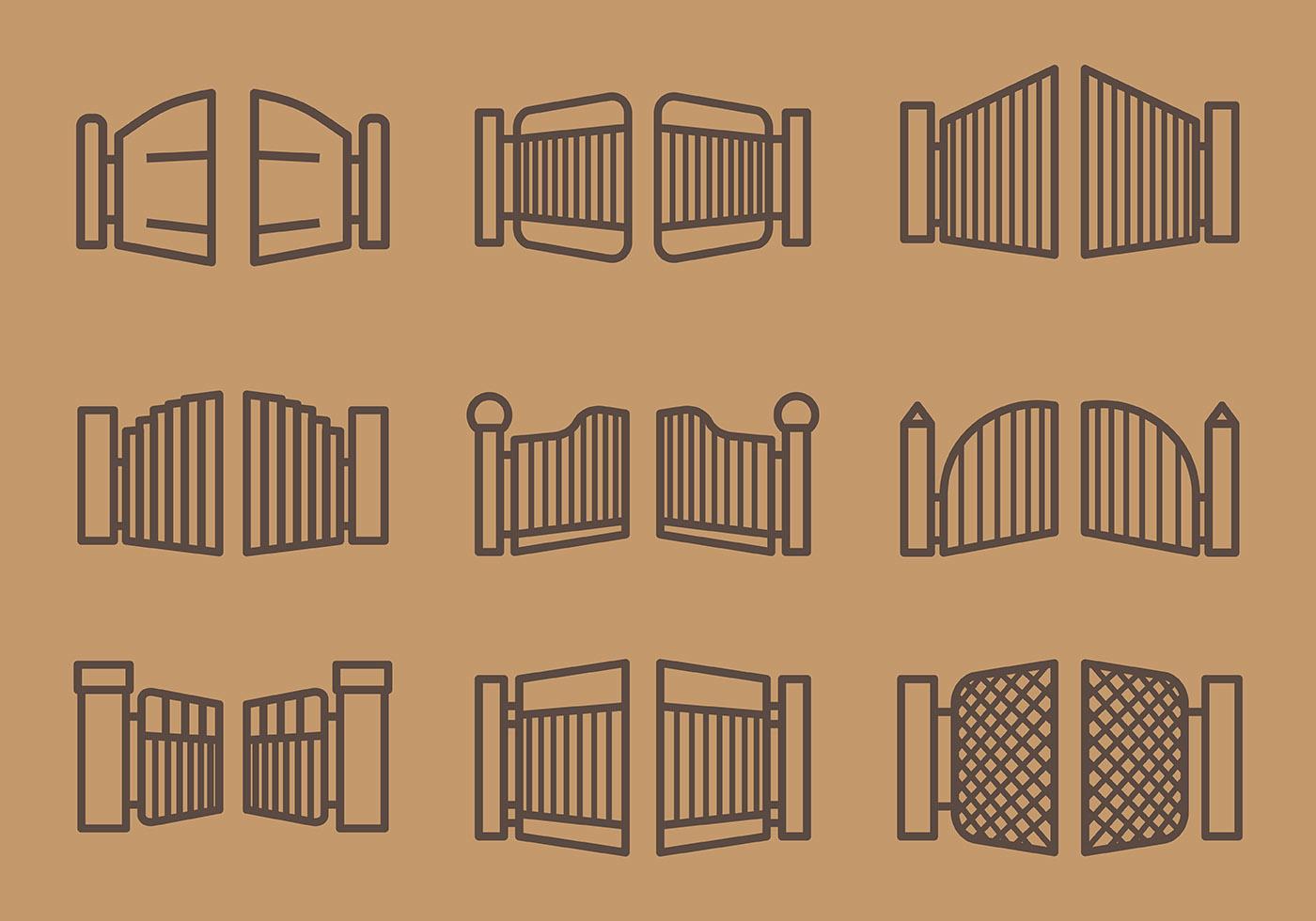Free Open Gate Icons Vector 134670 Vector Art at Vecteezy