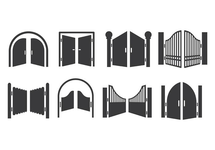 Open Gate Icons Vector