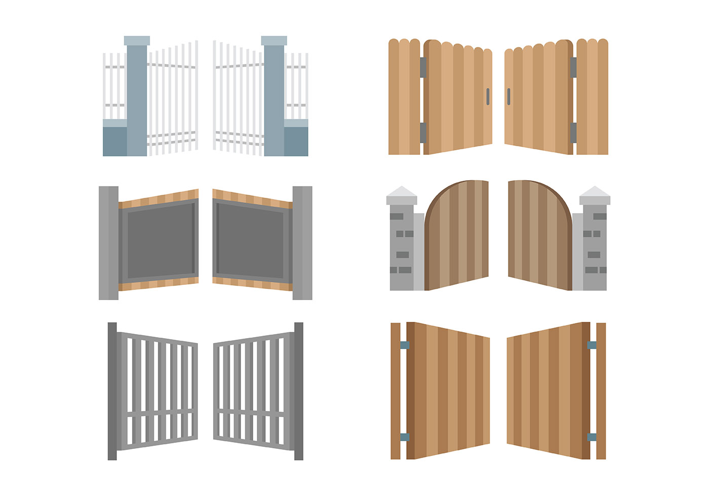 Open Gate Icons Vector 134672 Vector Art at Vecteezy