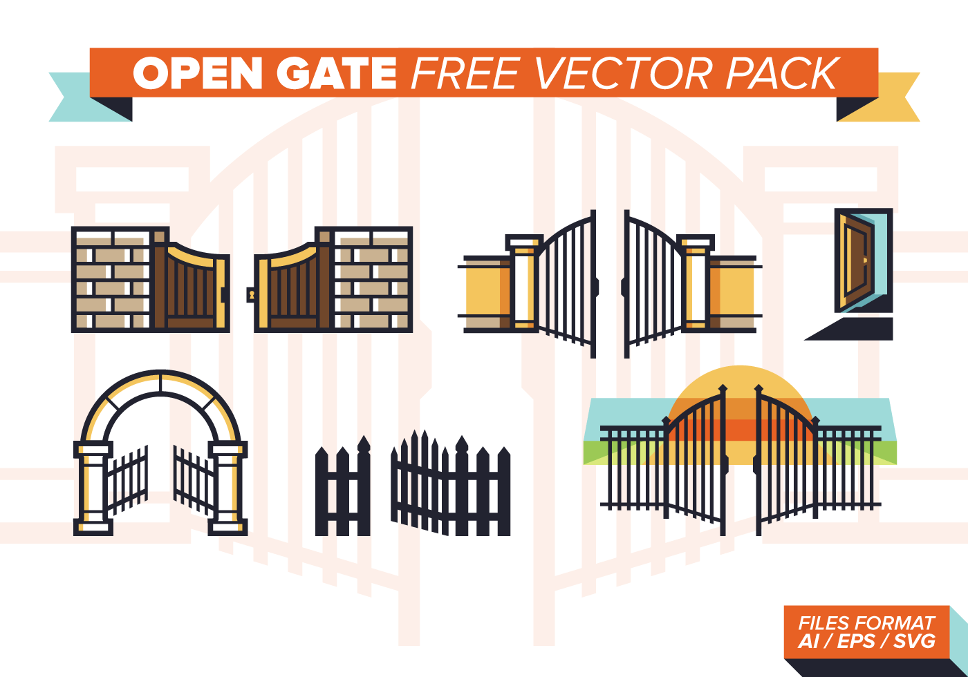 Open Gate Free Vector Pack 134673 Vector Art at Vecteezy