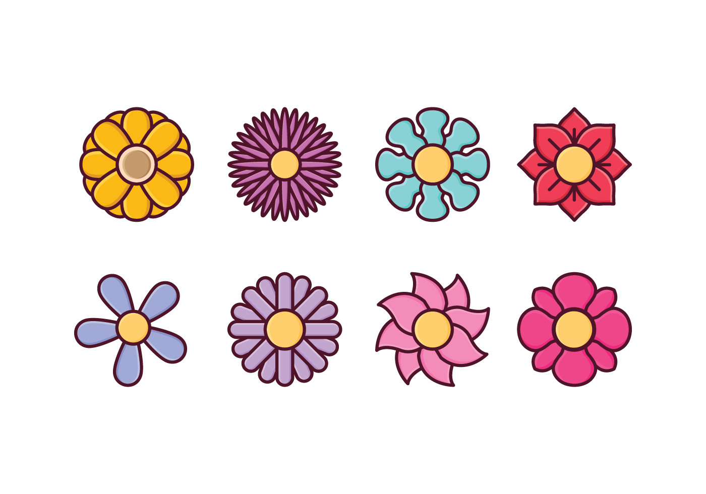 Free Flower Icon Set 134680 Vector Art at Vecteezy