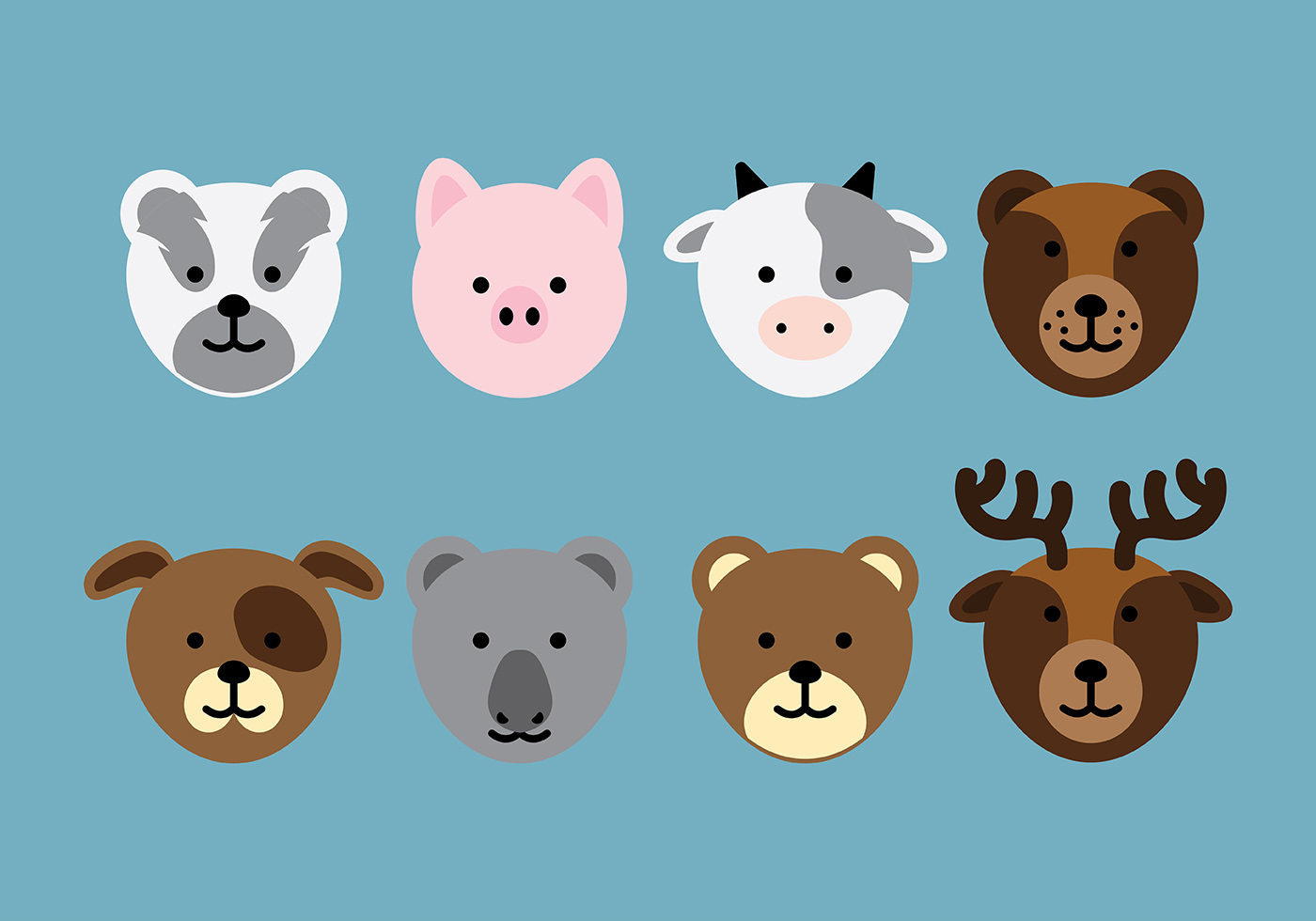animal vector icons animal vector icons