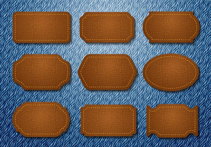 Free Leather Badges Jeans Vector 