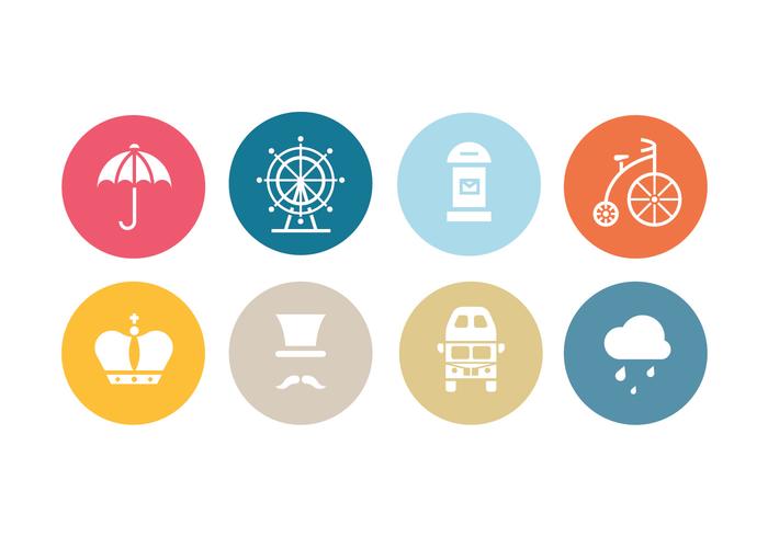 London Flat Icon Set vector