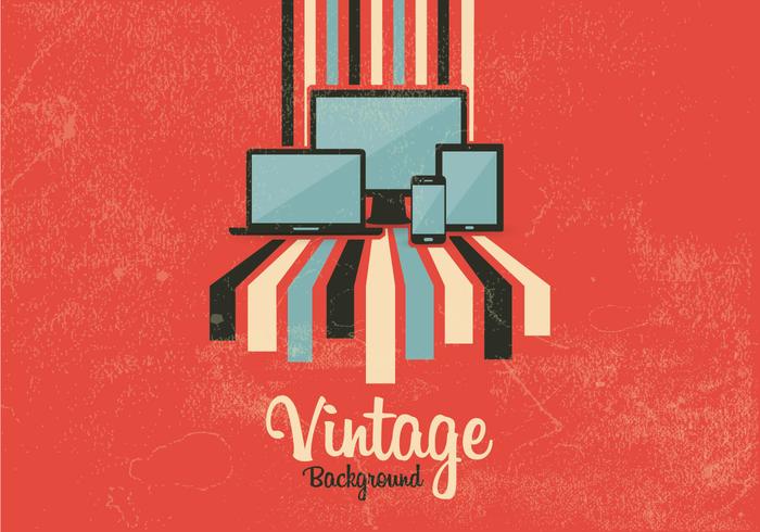 Vintage Tech Background Vector