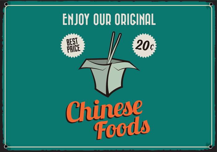 Chinese Takeout Retro Vector 