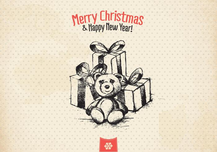 Vintage Polka Dot Christmas Card Vector