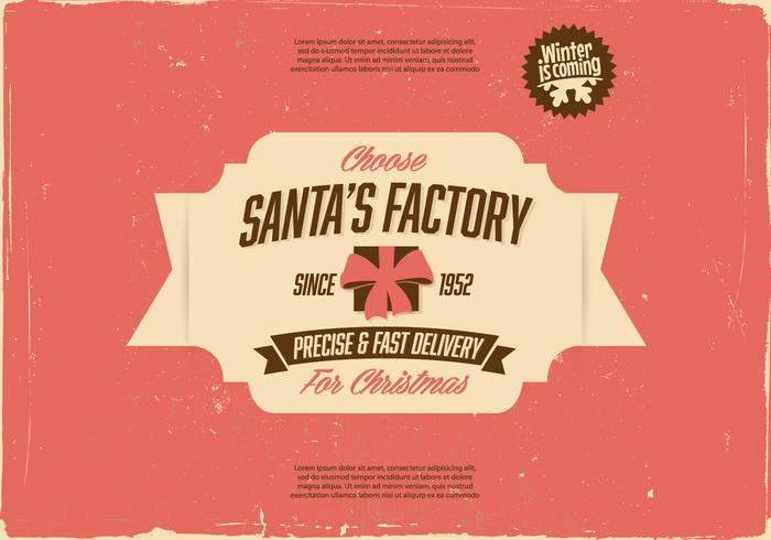 Vintage Santa's Factory Vector