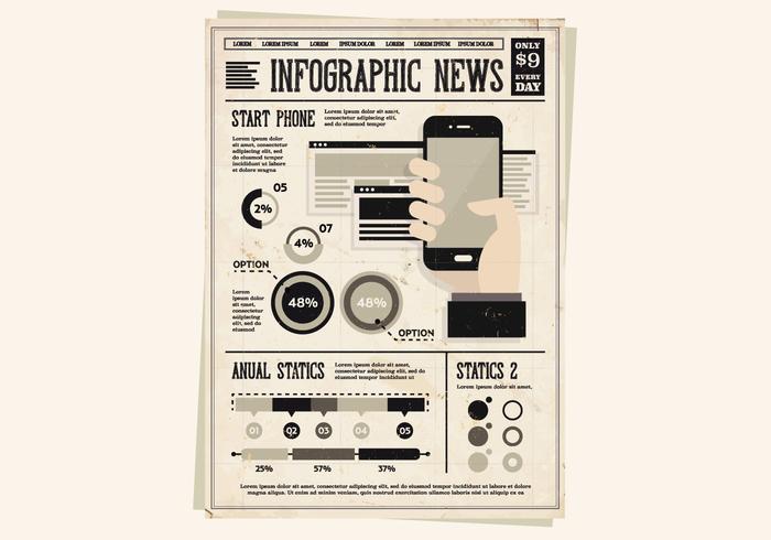 Newspaper Handheld Device Vector