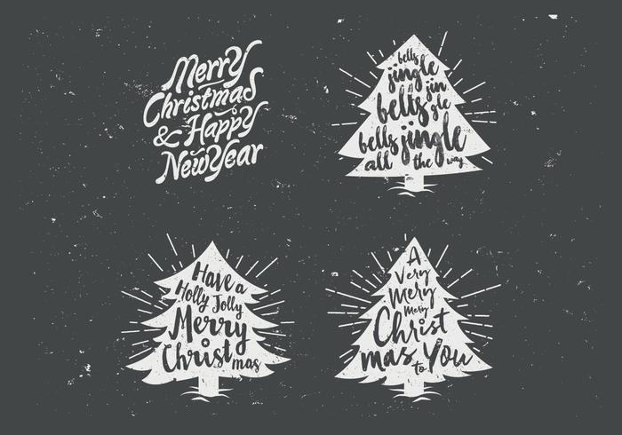 Chalkboard Christmas Tree Collection Vector