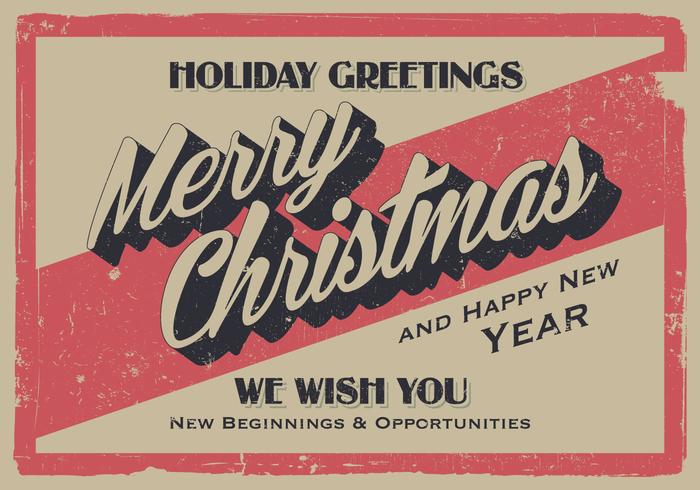 Vintage Merry Christmas Sign Vector