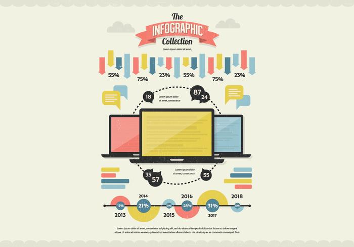 Classic Infographic Collection Vector