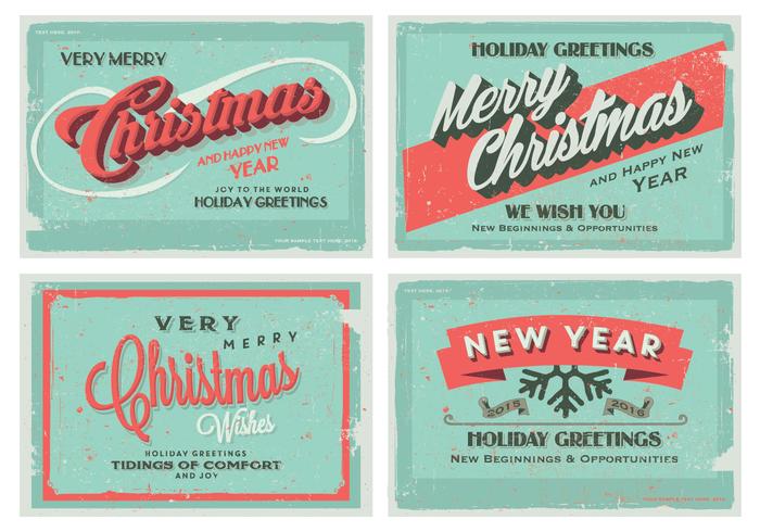 Very Merry Christmas and Happy New Year Collection vector