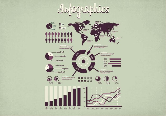 1950s Infographics Vector
