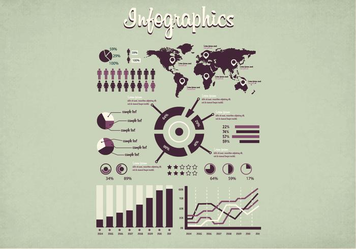 Vector Infografía de los años 50