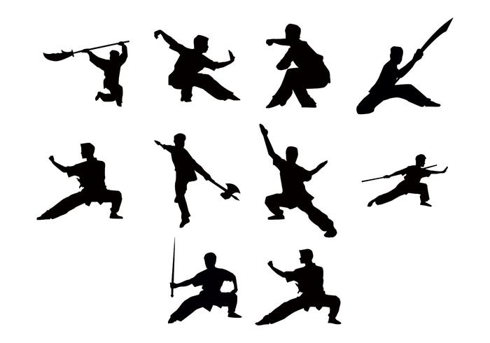 Free Wushu Silhouettes Vector Free Wushu Silhouettes Vector