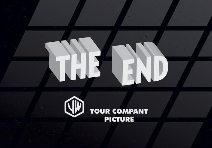 3D The End Title Card Vector