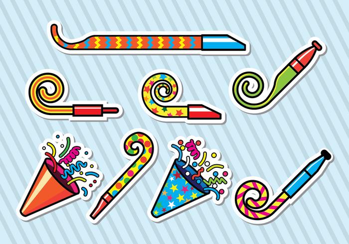 Party Blower Icons vector