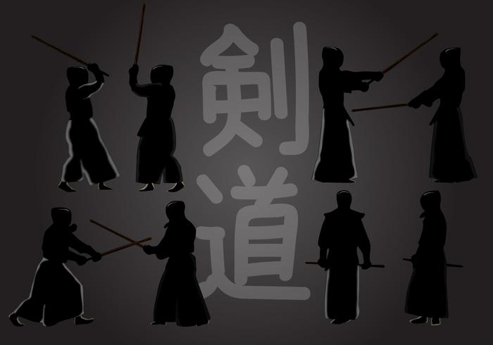 Kendo Action Silhouette Kendo Action Silhouette