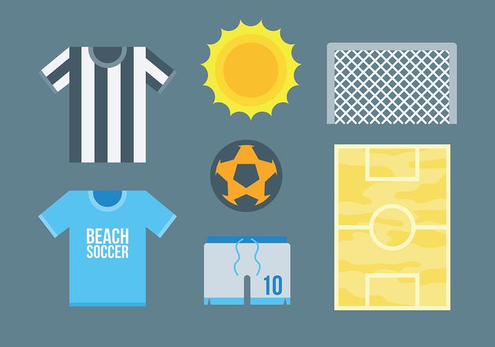 Libre de playa de fútbol iconos vectoriales vector