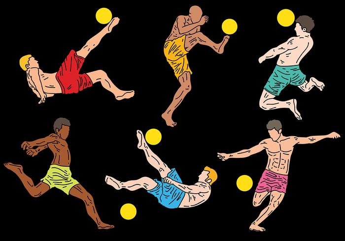 Libre de playa de fútbol iconos vectoriales vector