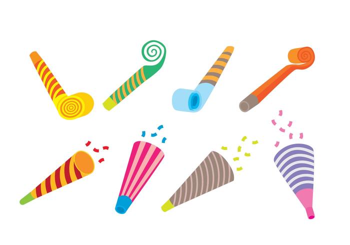 Party Blower Icons vector