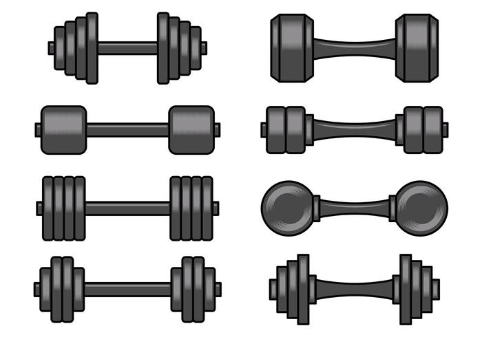 Set Of Dumbell Icons vector