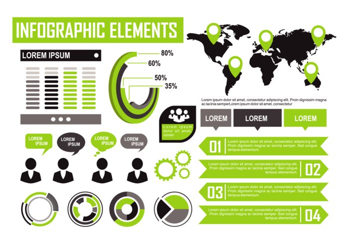 Verde Elementos Infográficos Vector