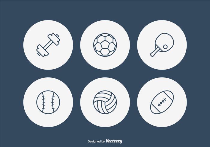 Iconos libres del vector de la línea del deporte