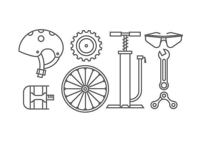 Iconos de engranajes de bicicleta vector