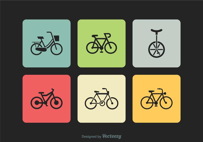 Iconos vector silueta libre de la bicicleta