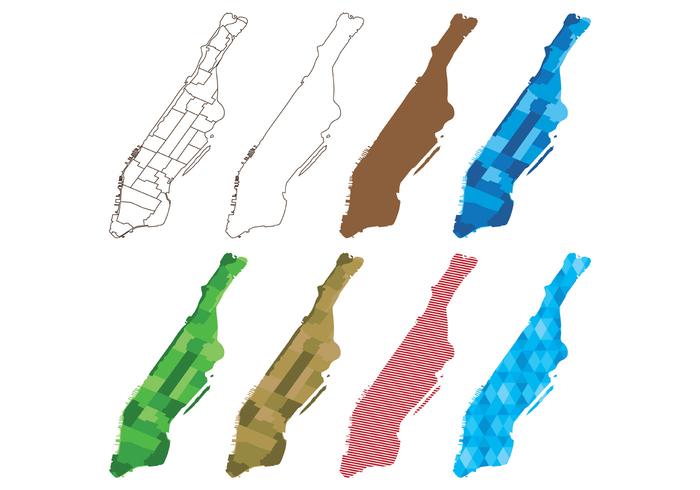 Vectores De Mapa De Manhattan