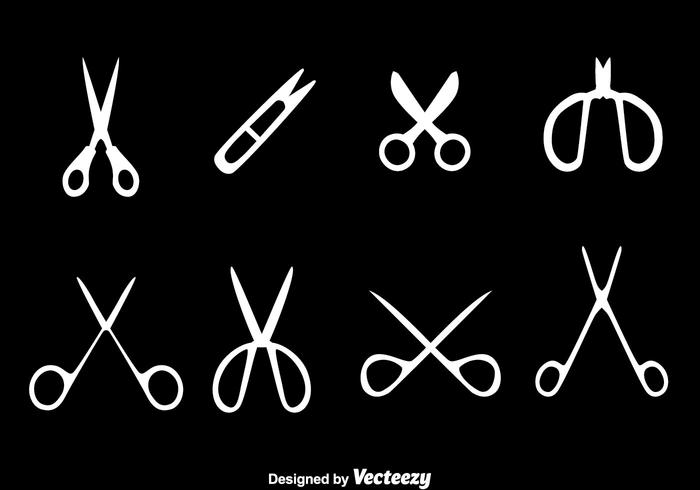 Scissors White Vector Set