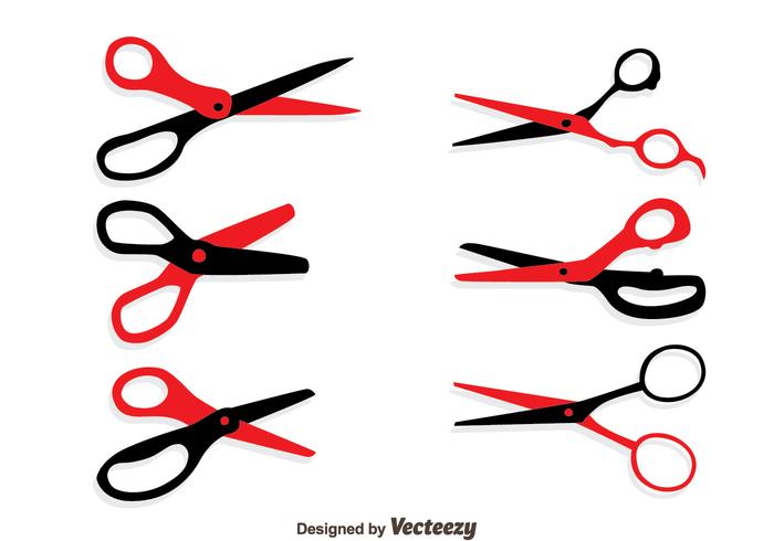 Red And Black Scissors Vector