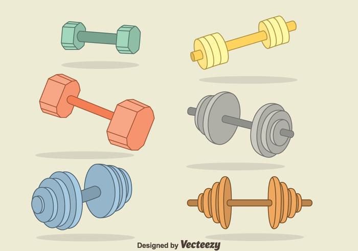 Hand Drawn Dumbell Vector Set Hand Drawn Dumbell Vector Set