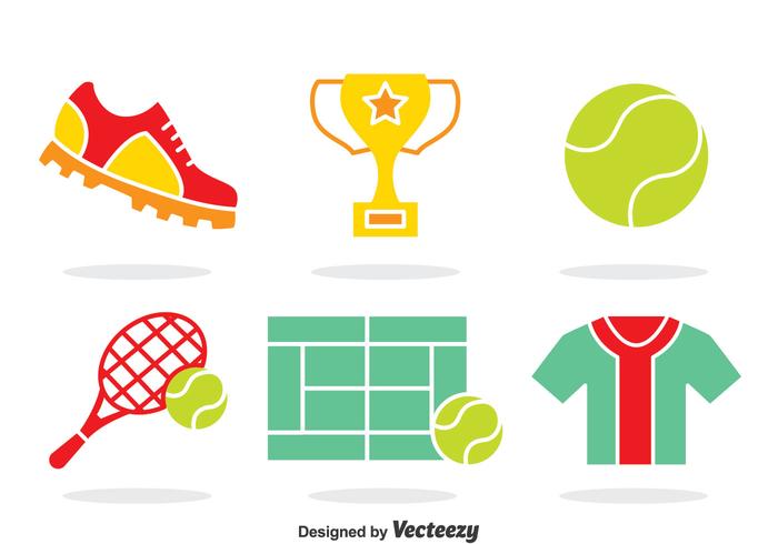 Tennis Element Icons Vector