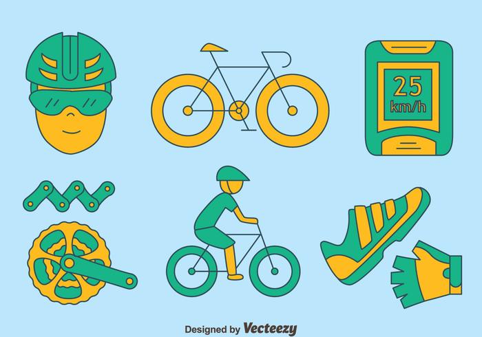 Dibujado a mano bicicleta elemento vector