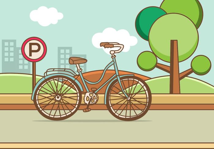 Bicicleta de ilustración retro vector