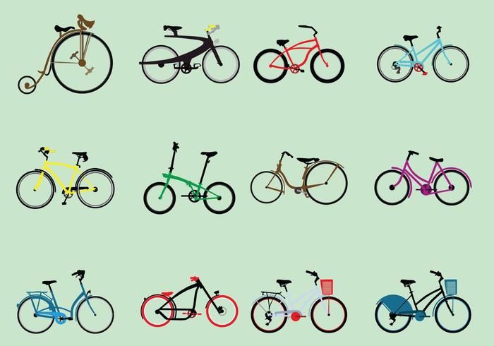 Conjunto De Varios Tipos De Bicicleta vector