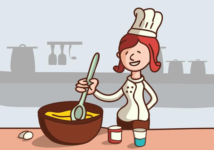 Chef Mixing Some Cake vector