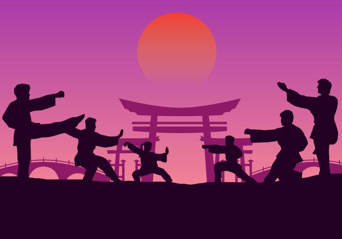 Group Wushu Training vector