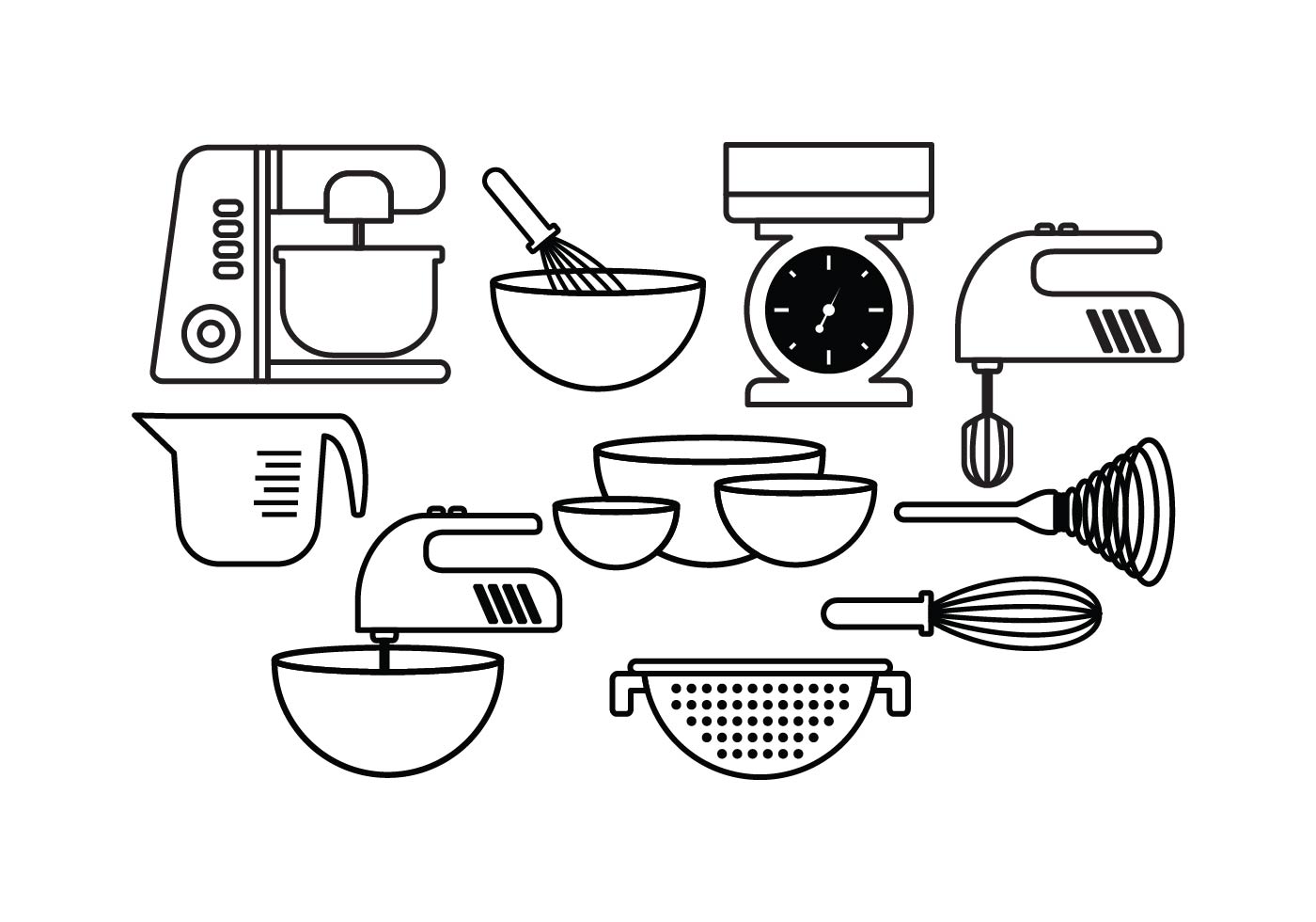 Free Baking Set Vector 135274 Vector Art at Vecteezy