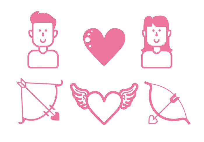 Conjunto de iconos de amor vector