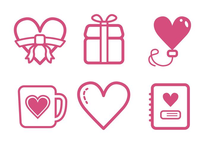 Conjunto de iconos de San Valentín vector