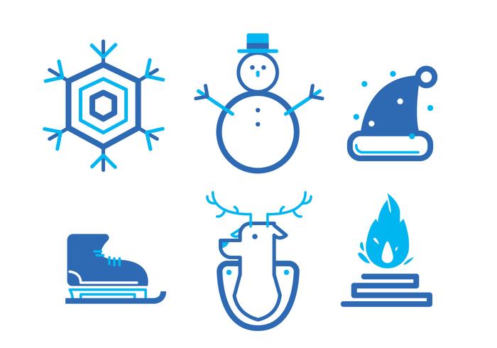 Conjunto de iconos de invierno vector