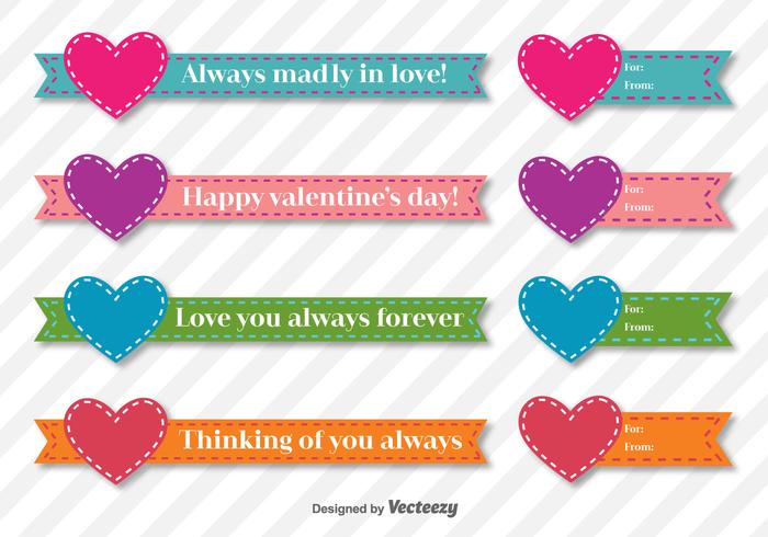 Valentine Days Vector Ribbons