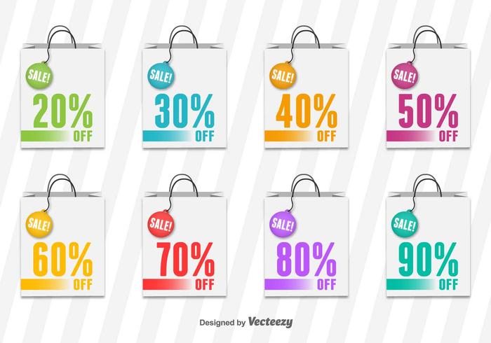 Shopping Bag Sale Vector Tags
